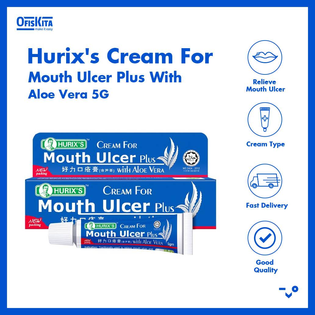 Ofiskita Hurix's Cream For Mouth Ulcer Plus With Aloe Vera 5G